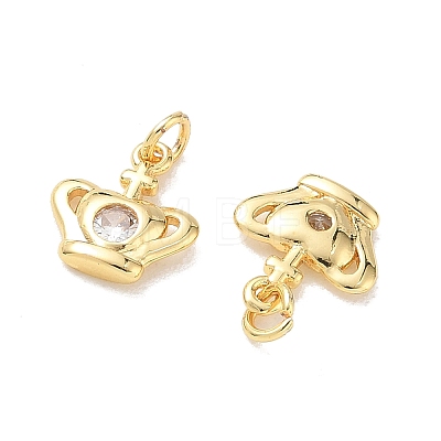 Brass Micro Pave Cubic Zirconia Charms KK-E797-01C-G-1