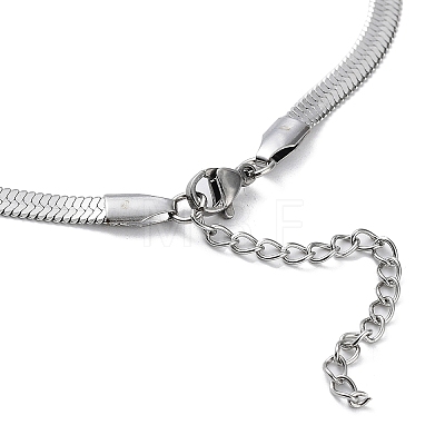 304 Stainless Steel Herringbone Chain Necklaces NJEW-P282-07P-1