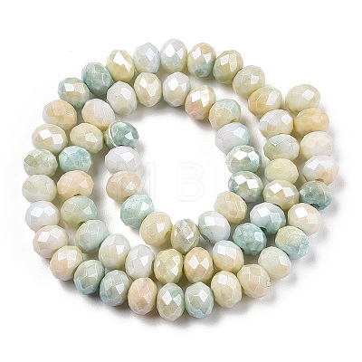 Faceted Electroplated Glass Beads Strands X-GLAA-C023-02-B02-1