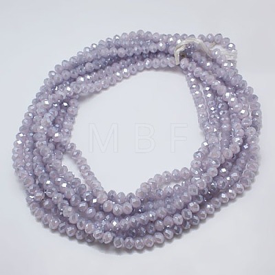 1 Strand Electroplate Imitation Jade Glass Beads Strands X-EGLA-J047-6x4mm-F05-1