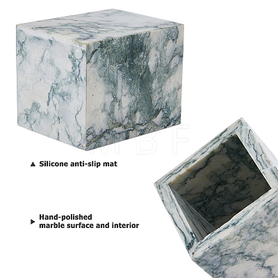 Rectangle Marble Storage Holder for Bathroom AJEW-WH0880-74A-02-1