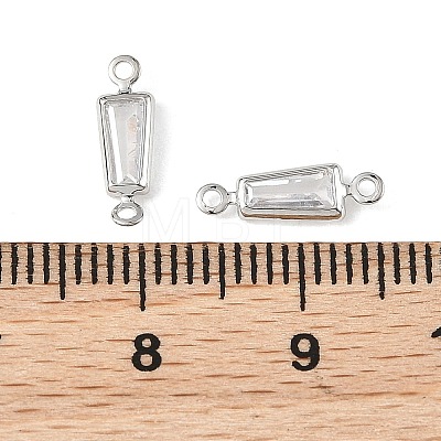 SHEGRACE Brass Pave Cubic Zirconia Trapezoid Connector Charms XGRQ2O526-444A-P-1