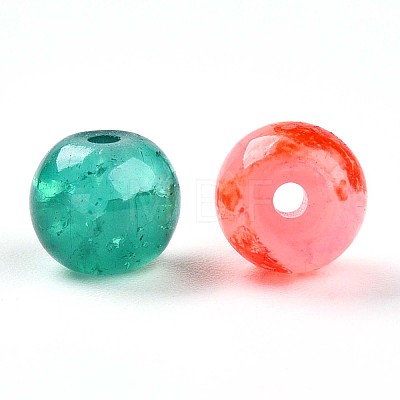 Baking Paint Imiation Jade Glass Beads X1-DGLA-S115-6mm-MY-1