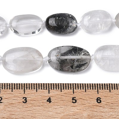 Natural Black Lodolite Quartz Beads Strands G-L650-E02-02-1