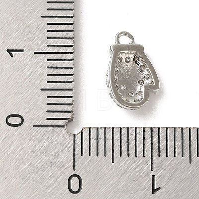 Christmas Theme Brass Micro Pave Cubic Zirconia Charms KK-P278-11P-1