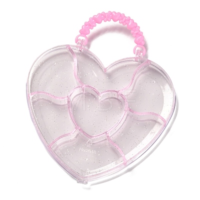 Heart Plastic Jewelry Boxes OBOX-F006-05-1
