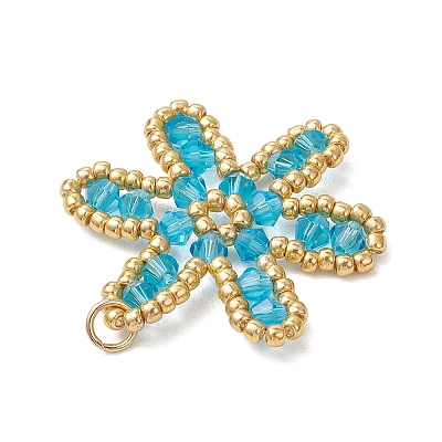 Glass Seed Beaded Pendants PALLOY-MZ01270-01-1