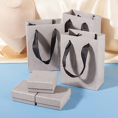 3Pcs Square Paper Jewelry Display Cases CON-TA0001-39E-02-1