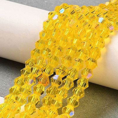 Transparent Electroplate Glass Beads Strands GLAA-F029-2mm-D22-1