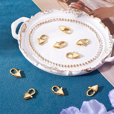 8Pcs Brass Heart Lobster Claw Clasps KK-TA0002-71-1