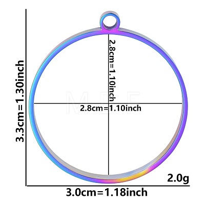 Stainless Steel Open Back Bezel Pendants PW-WGB5BE7-35-1