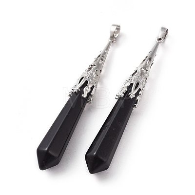 Natural Obsidian Big Pointed Pendants G-G797-05P-04-1