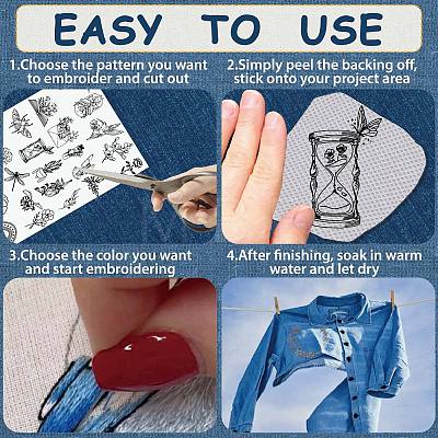 Non-Woven Embroidery Aid Drawing Sketch DIY-WH0538-008-1