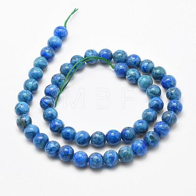 Natural Marble Beads Strands G-K211-8mm-C-1