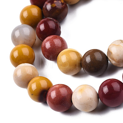 Natural Mookaite Beads Strands G-S259-37-10mm-1