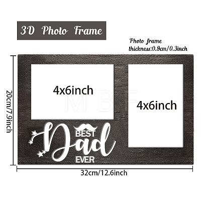 MDF Double Photo Frames AJEW-WH0424-004-1
