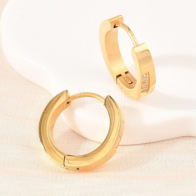 304 Stainless Steel Clear Cubic Zirconia Hoop Earrings EJEW-L307-12G-01-1