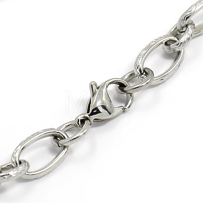 Fashionable 304 Stainless Steel Engraved Vine Mother-son Chain Bracelets STAS-A028-B101P-1