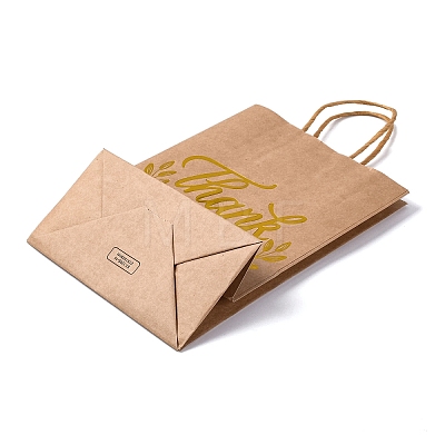 Gold Stamp Thank You Printed Paper Gift Tote Bags ABAG-Q055-03A-1