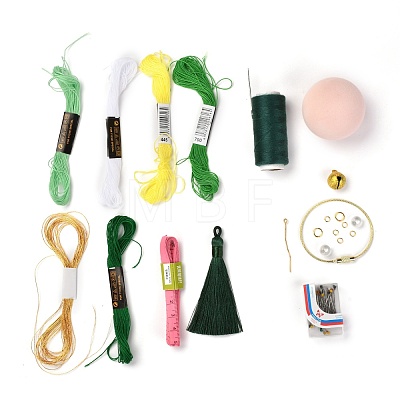 DIY Embroidery Temari Ball Keychain Kits DIY-I064-A04-1