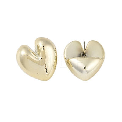 Heart CCB Plastic Stud Earrings for Women EJEW-Q382-05G-1