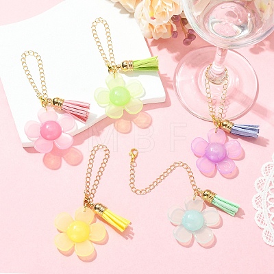5Pcs Brass Wine Glass Charms HJEW-YW00456-1