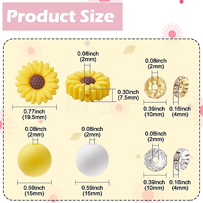 DIY Daisy Flower Silicone Beads Jewelry Making Finding Kit DIY-YW0008-77-1