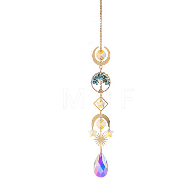 Glass Teardrop Hanging Suncatcher Prism Ornament PW-WG88031-06-1