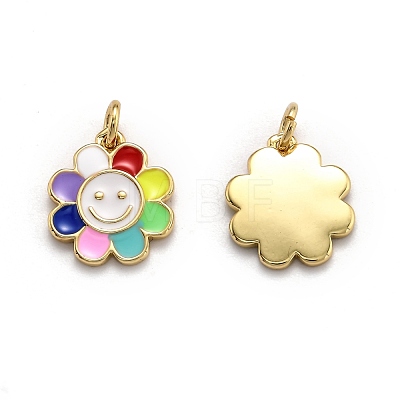 Brass Enamel Charms KK-O135-01B-1