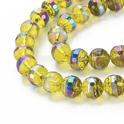 Electroplate Transparent Glass Beads Strands EGLA-N006-031-A04-1