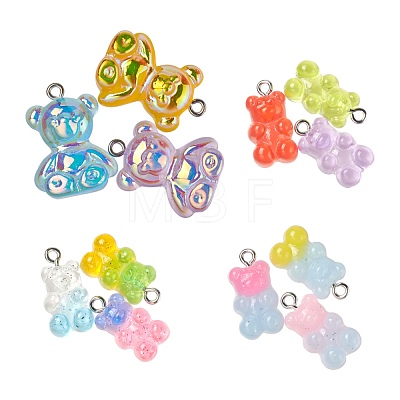 36Pcs 4 Style Transparent & Opaque Resin Pendants RESI-FS0001-22-1