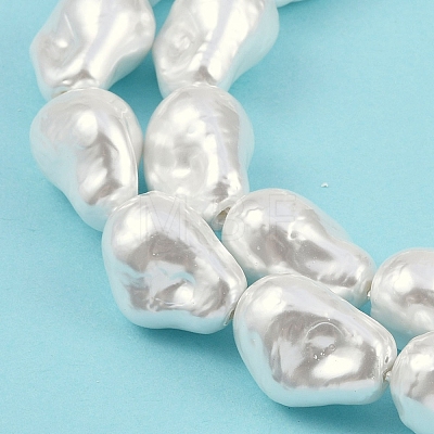 Electroplated Shell Pearl Beads Strands BSHE-M035-01A-05-1