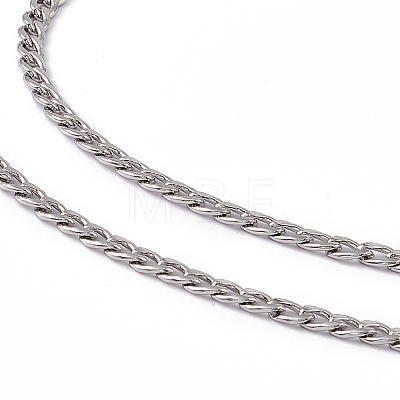 201 Surgical Stainless Steel Curb Chain Necklace for Women Men NJEW-P268-A38-1X5-1