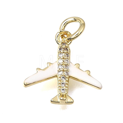 Brass Micro Pave Clear Cubic Zirconia Charms CU-CBAEEA8-36G-1