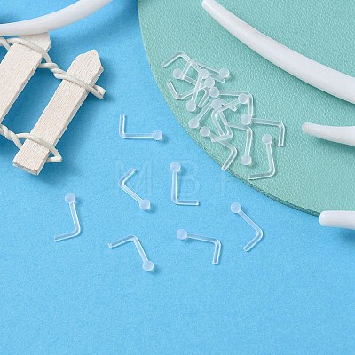 Acrylic L-Shaped Nose Ring AJEW-YW0001-06A-1