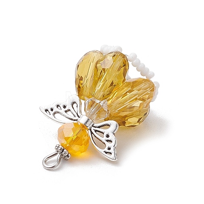 Faceted Glass Pendants PALLOY-MZ00583-01-1