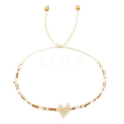 Handmade MIYUKI Glass Seed Bead Heart Braided Bracelets for Women LI3804-1-1