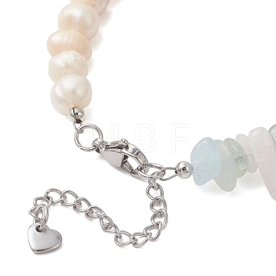 304 Stainless Steel Heart Charm Bracelets BJEW-JB13361-02-1
