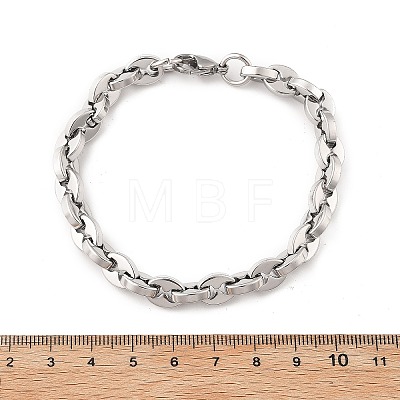 304 Stainless Steel Coffee Bean Chain Bracelets for Women Men BJEW-F488-01P-02-1