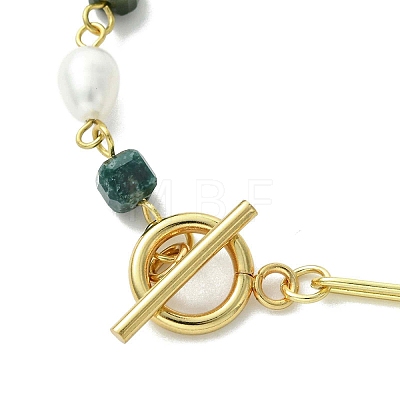 Heart Brass Charm Bracelets BJEW-JB13610-1