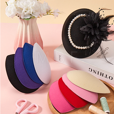 Gorgecraft 8Pcs 8 Colors EVA Cloth Teardrop Fascinator Hat Base for Millinery DIY-GF0009-74-1