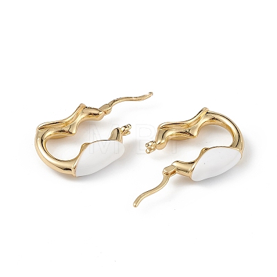 Real 18K Gold Plated Brass Hoop Earrings for Women EJEW-L234-090G-1