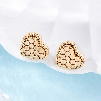 Brass Stud Earrings EJEW-D288-01G-1