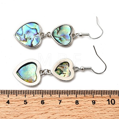 Brass Natural Abalone Shell Dangle Earrings EJEW-F388-01B-P-1