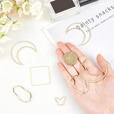 CHGCRAFT 16Pcs 4 Styles Brass Linking Rings KK-CA0001-57G-1