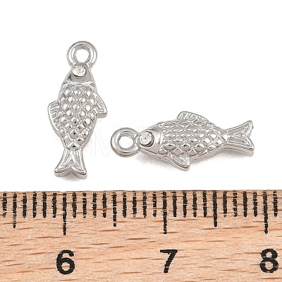 304 Stainless Steel with Crystal Rhinestone Charms RB-CBABFDA-11A-P-1