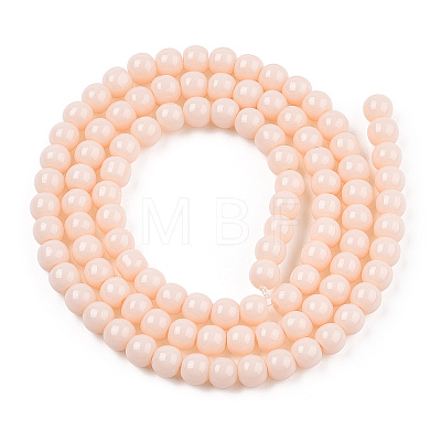 Opaque Solid Color Glass Beads Strands GLAA-T032-P4mm-09-1