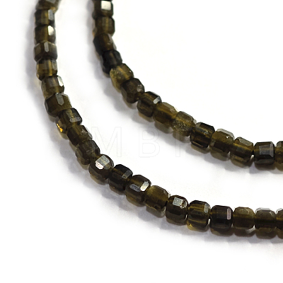 Natural Golden Sheen Obsidian Beads Strands G-A026-B04-2mm-1