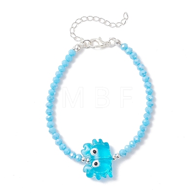 4Pcs 4 Colors Glass & Handmade Lampwork Beaded Bracelets for Women BJEW-TA00692-1