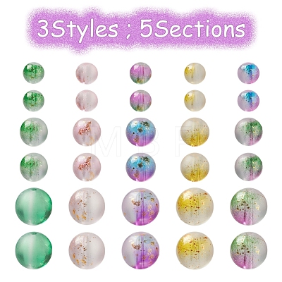 565Pcs 15 Colors Frosted Spray Painted Glass Beads GLAA-YW0001-37-1